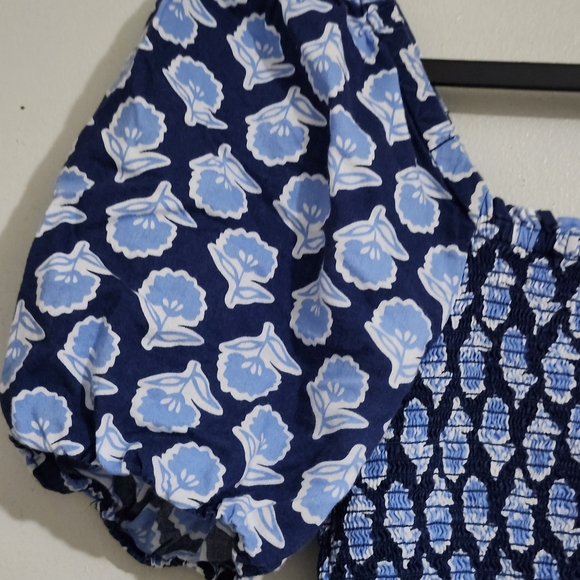 J. Crew Blue and White Ruffled Midi Sundress - Picture 6 of 11